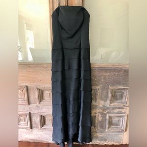 Strapless Black Tiered Wedding Dress